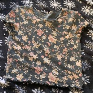American Eagle Outfitters size small floral waffle crop top.